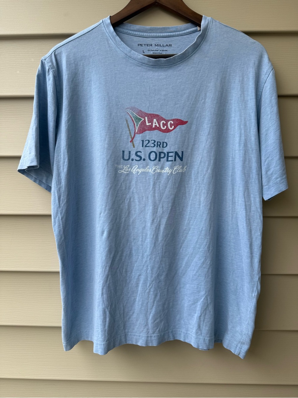 Peter Millar 2023 U.S. Open LACC Golf T-Shirt Men’s Large Pima Cotton